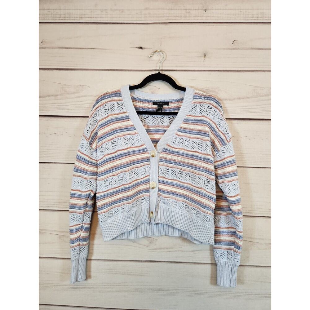 Forever 21 Women's Multicolor Striped‎ V Neck Cardigan Size S